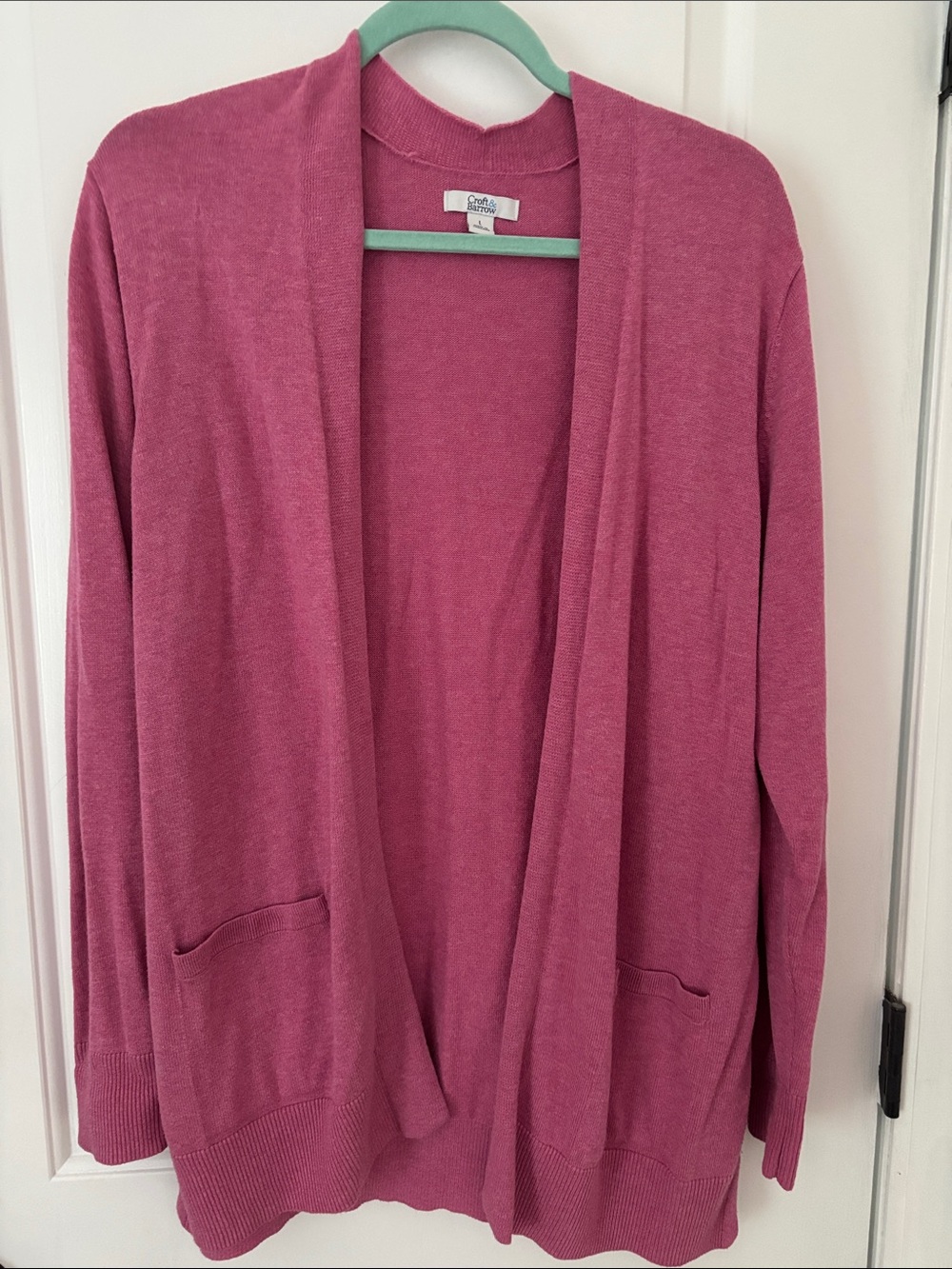 croft & barrow Rose Pink Open-Front Cardigan